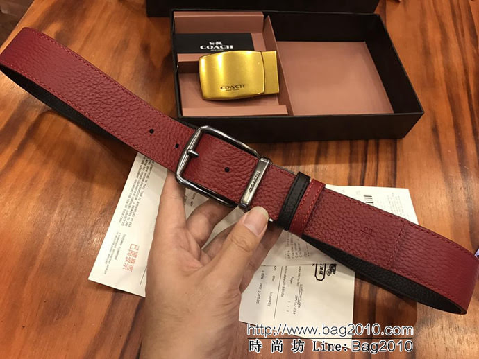 蔻馳 新款 男士雙扣裝 純銅電鍍皮帶扣 搭配官方專用頭層牛皮 男款皮帶  xfp1067